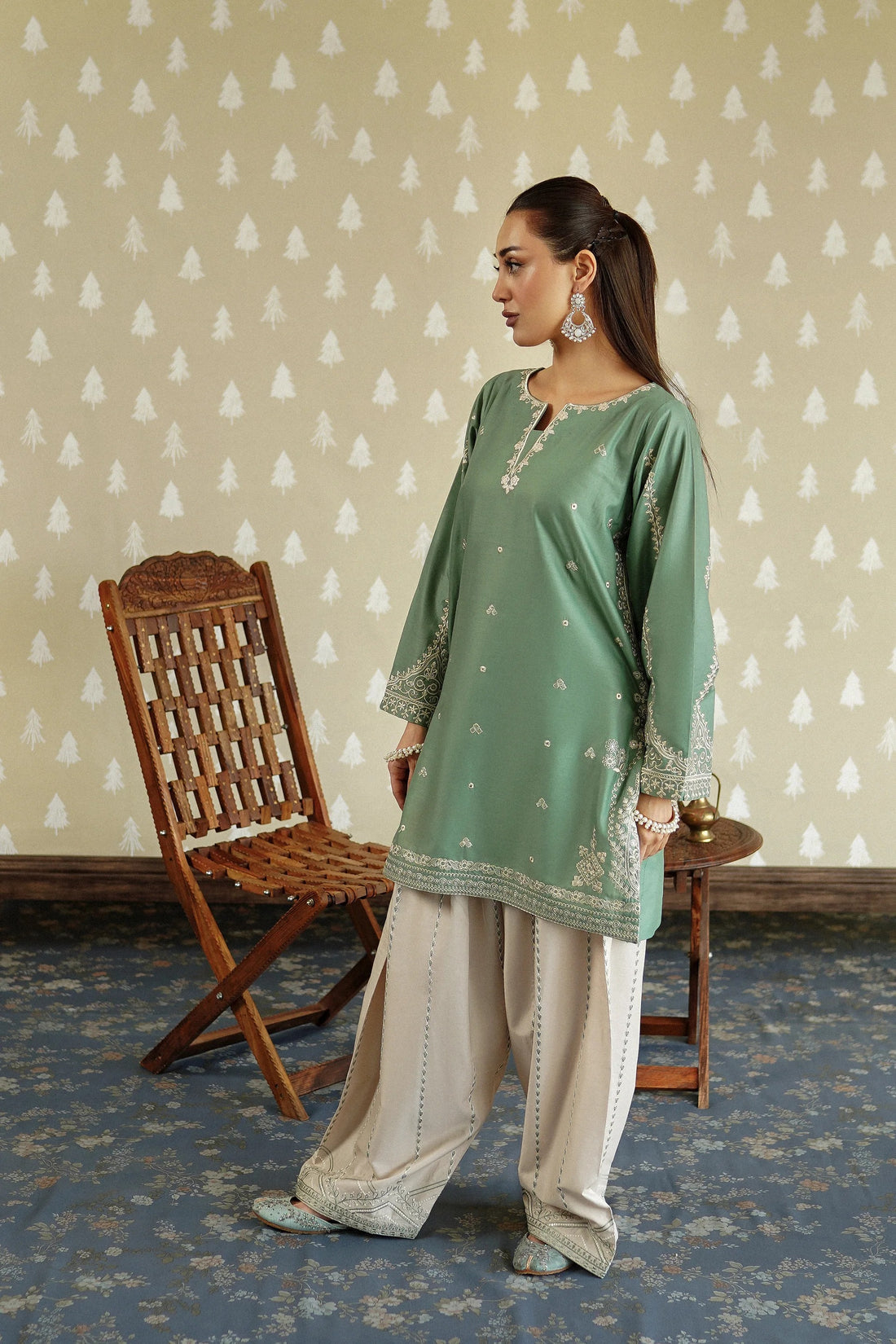 Adda 2pc Embroidered Dress(Farshi Shalwar)