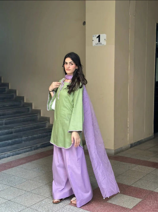 Green Parrot 3pc Dress(Farshi Shalwar)