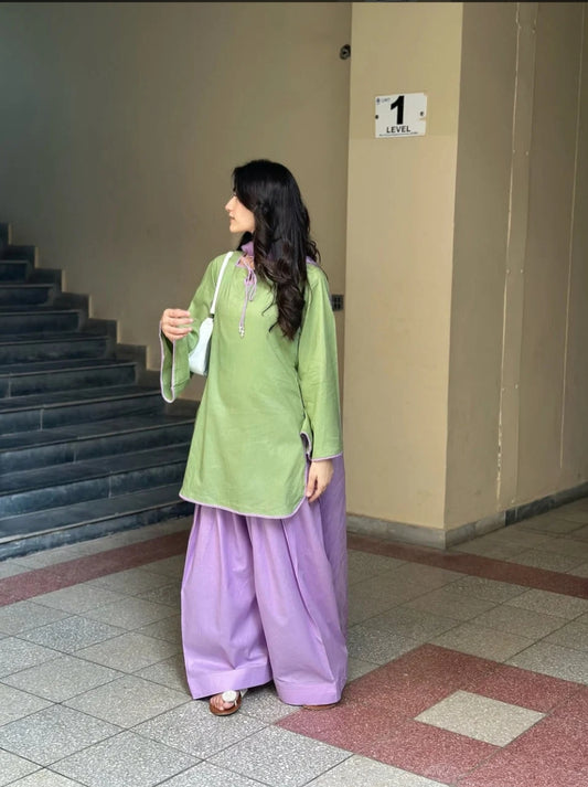 Green Parrot 3pc Dress(Farshi Shalwar)