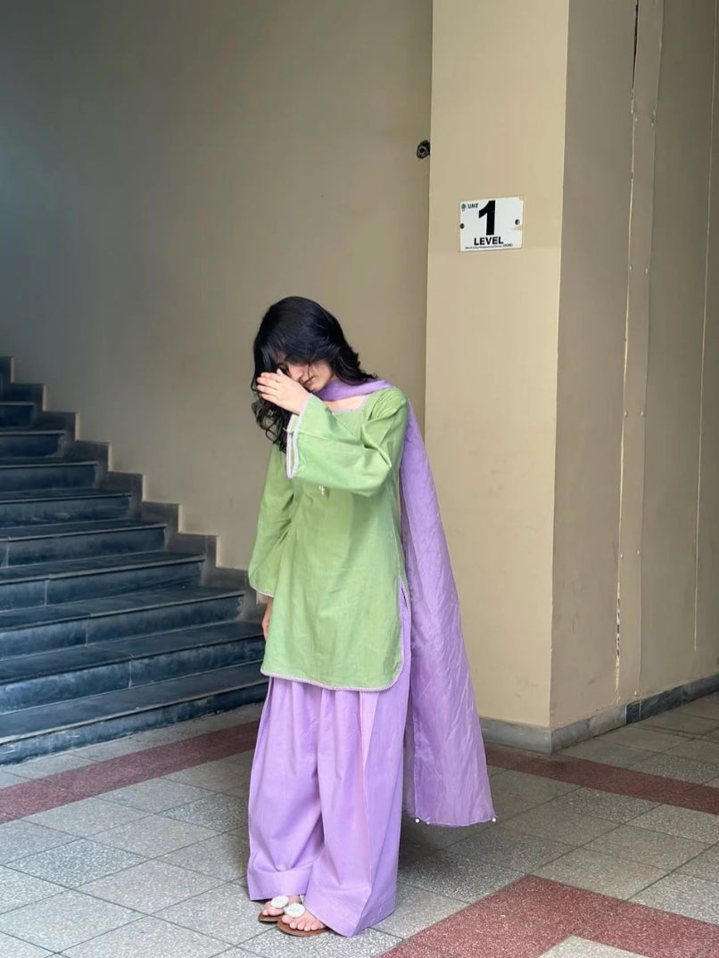 Green Parrot 3pc Dress(Farshi Shalwar)