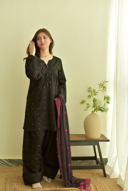 Heer 3pc Embroidered Dress(Farshi Shalwar)