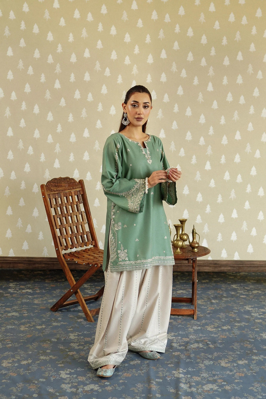 Adda 2pc Embroidered Dress(Farshi Shalwar)